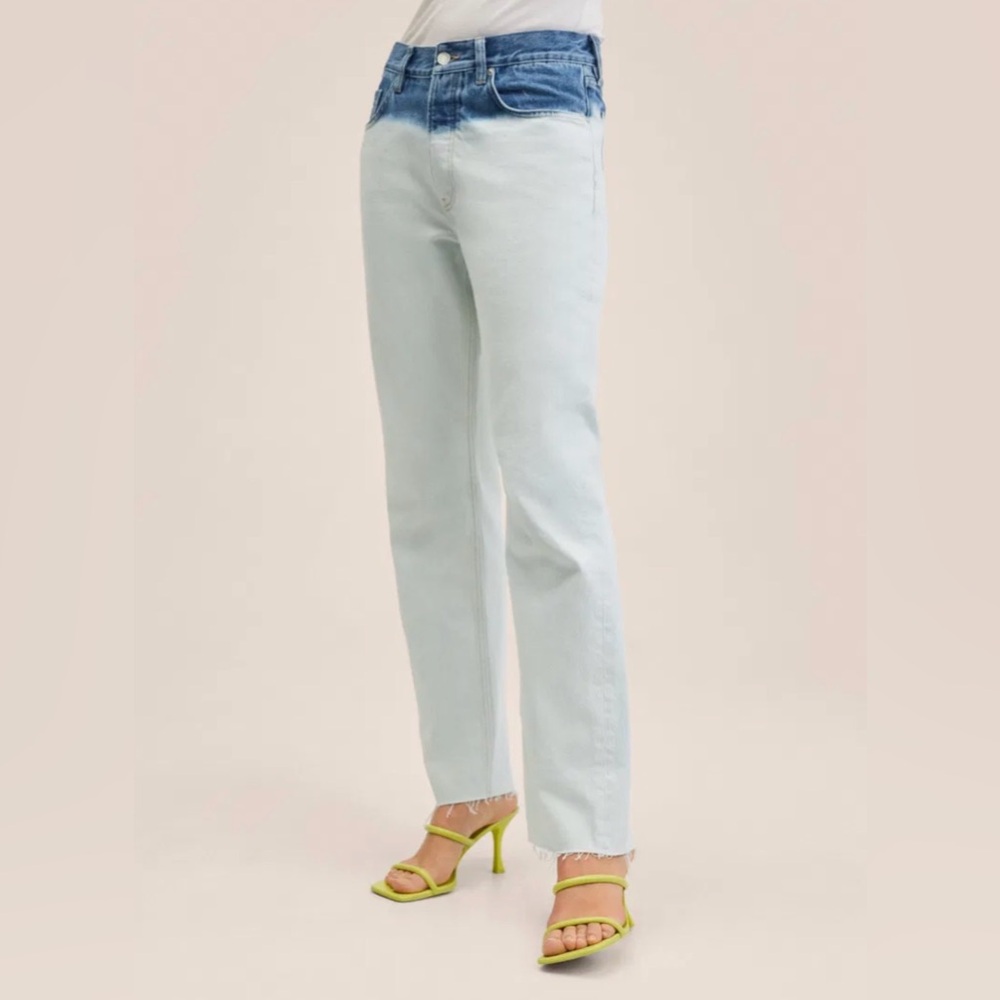 Mango High-Rise Ombré Women's Straight Leg Jeans
